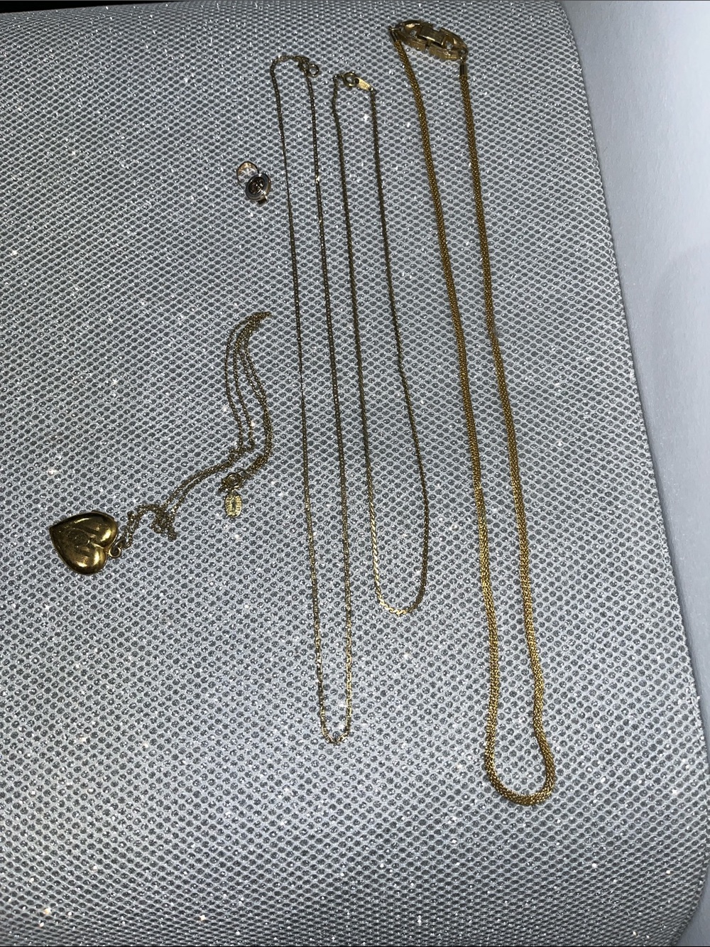 Gold Heart Pendant Necklace Set - Women Jewelry